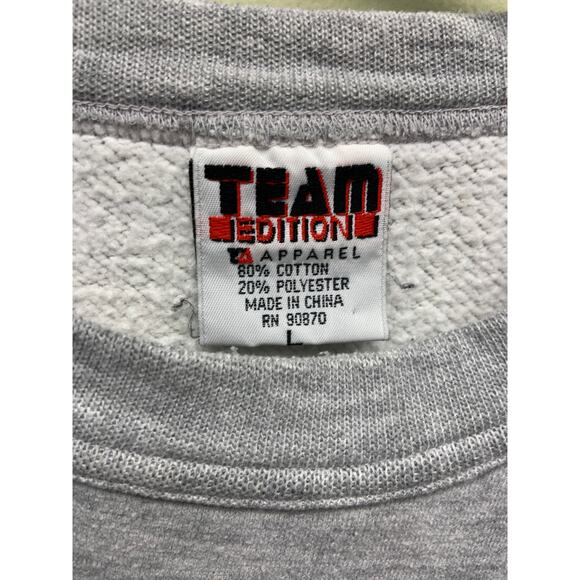 Team Edition Apparel Gray Notre Dame Embroidered Crewneck Sweatshirt Size L - Picture 3 of 6